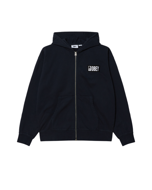 MARGIN FADED ZIP HOOD