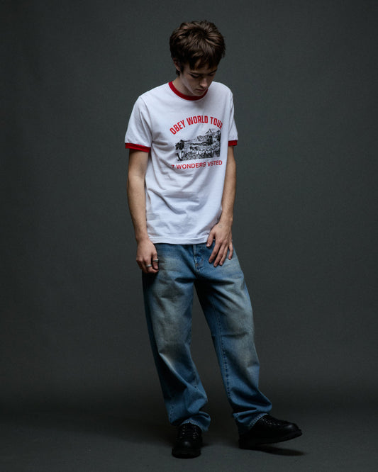 7 WONDERS VISITED RINGER T-SHIRT