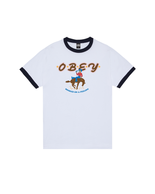 HOOKED ON A FEELING RETRO RINGER T-SHIRT