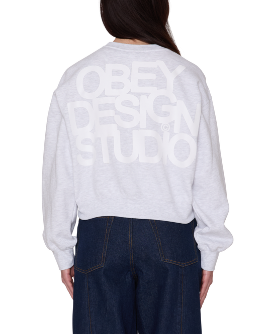 OBEY DESIGN STUDIO CROPPED CREWNECK