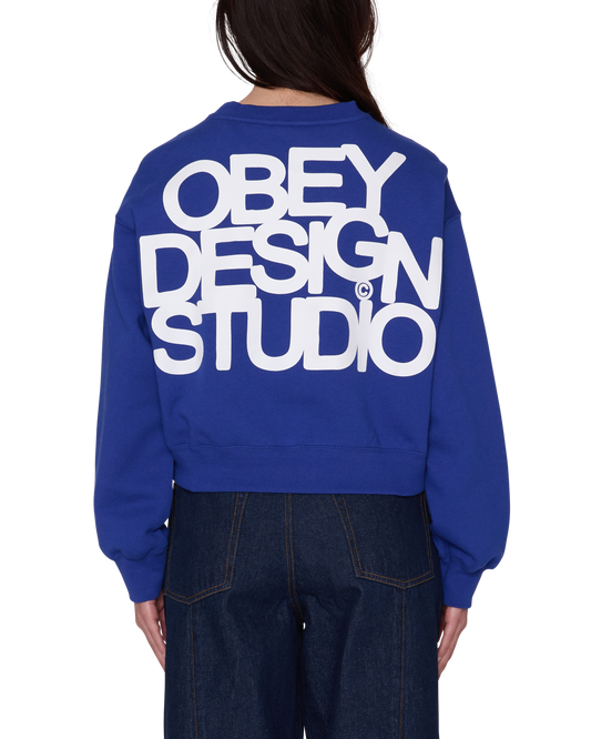 OBEY DESIGN STUDIO CROPPED CREWNECK