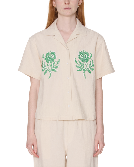ROSES EMBELLISHED SS SHIRT