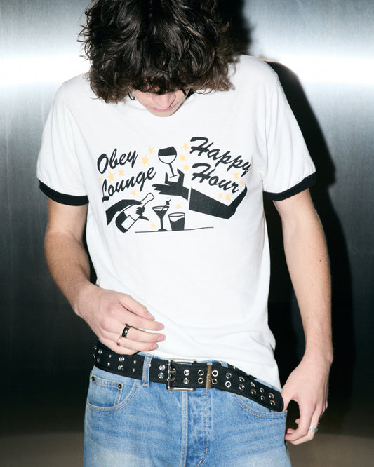 OBEY STUDDED WEB BELT
