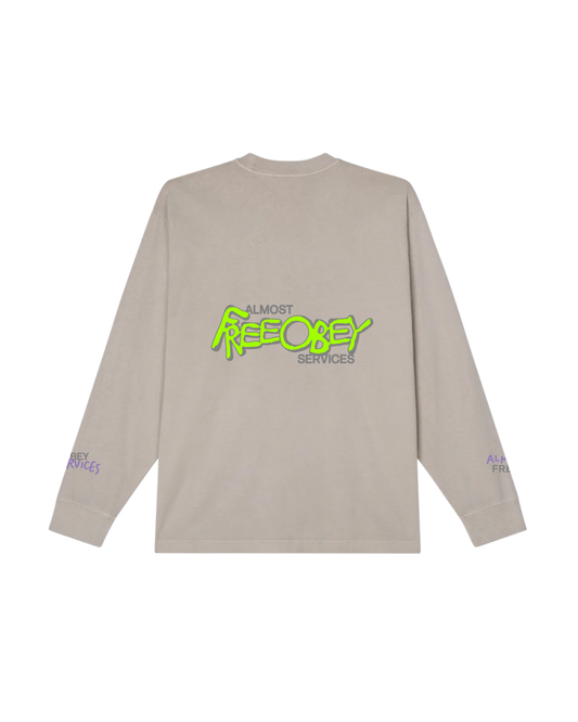 ALMOST FREE OBEY LS PIGMENT T-SHIRT