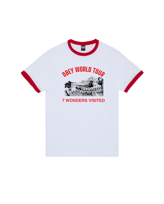 7 WONDERS VISITED RINGER T-SHIRT